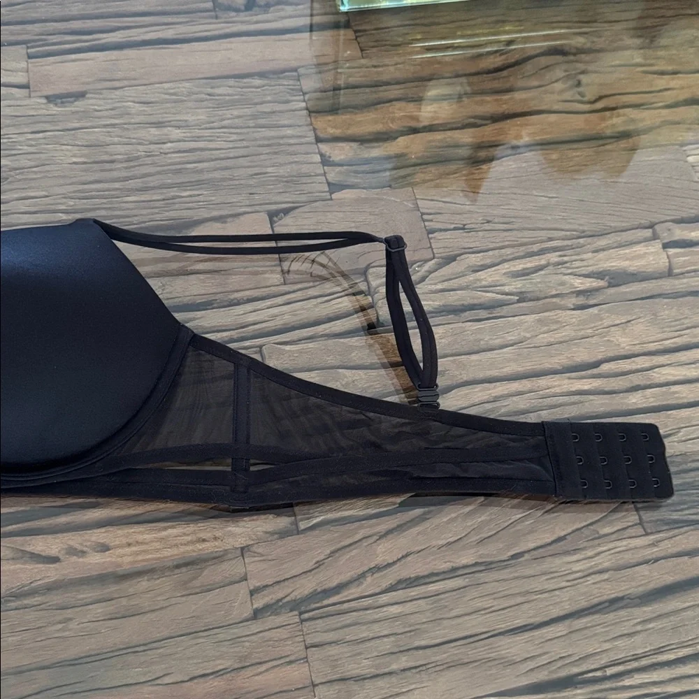 Victoria's Secret Very Sexy Black Satin Caged Mesh Double-Strap Push up Bra 36B